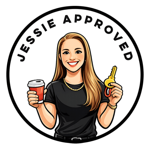 Jessie Approved — Jessie holding a coffee and keys